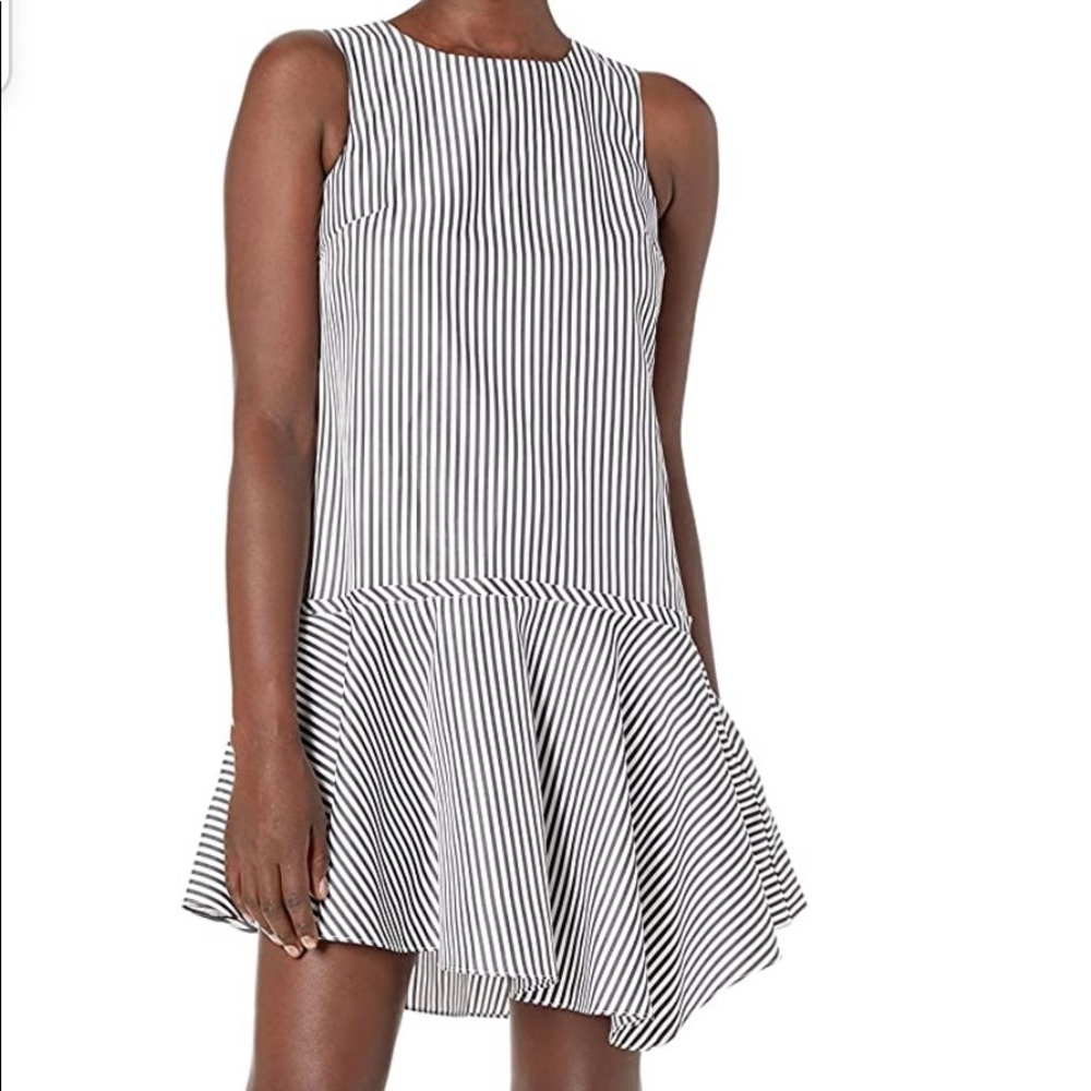 DONNA MORGAN B&W Stripe Dress Sz10 NWT